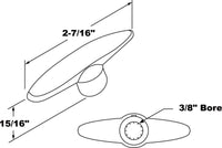 Prime-Line Awning Window Tee Handle 3/8" Die-Cast Aluminum Finish Carded