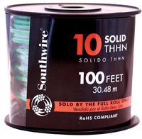 Southwire 11599808 100' 10 Gauge Solid Green Thhn Wire