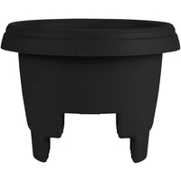 Bloem 9 in. H X 12 in. D Plastic Rim Deck Rail Planter Black