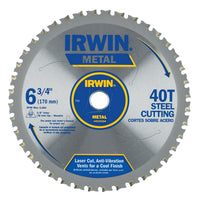 Irwin 4935554 6-3/4" 40 Tooth Carbide Metal Cutting Circular Saw Blade