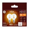 GE Lighting 45695 4 Watt E12 G16.5 Clear Soft White LED Dimmable Relax HD Light Bulbs 2 Count