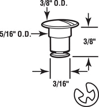 Prime-Line  White  Aluminum  Window Pin  0.38 in. H x 3/16 in. W x 3/8 in. L 1 pk