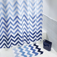 iDesign 72 in. H X 72 in. W Ombre Blue Chevron Shower Curtain Peva