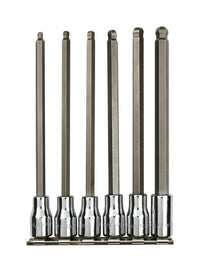 SK Professional Tools 3/8 in. drive Metric Long Ball Hex Bit Socket Set 6 pc