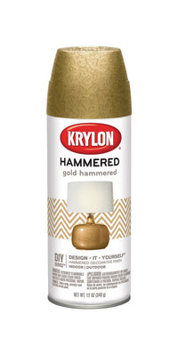 Krylon Solvent Cleanup Gold Multipurpose Hammered Indoor/Outdoor Spray Paint 12 oz.