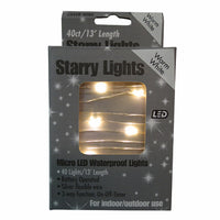 LED Christmas Light Set, Warm White Micro/Silver Wire, Battery-Operated, 40-Ct. (Pack of 24)