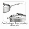 Tri-Ply Clad 3 Qt Covered Stainless Steel Deep Sauté Pan