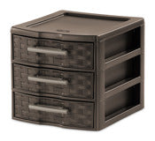 Sterilite 22736p06 7.25 X 8.63 X 6.88 Small Espresso Weave 3 Drawer Countertop Storage (Pack of 6)