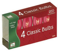 Christmas Lights Replacement Bulb, C9, Red Transparent, 4-Pk.