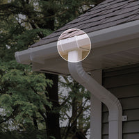 Genova Raingo DuraSpout 2 in.   H X 3 in.   W X 6 in.   L White Vinyl A Gutter Drop Outlet