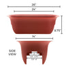 Bloem 14 in. H X 26 in. W X 8.8 in. D Resin Modica Planter Burnt Red