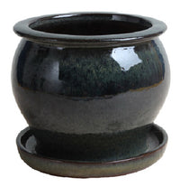 Studio Planter, Drip Green Ceramic, 4-In. (Pack of 8)