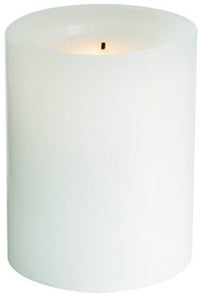 Flameless Candle, Pillar With Timer, White Wax, 4-In. (Pack of 6)