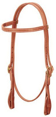 Horse Headstall, Quick Change Browband, Herman Oak Russet Leather, Tab Ends, 5/8-In.