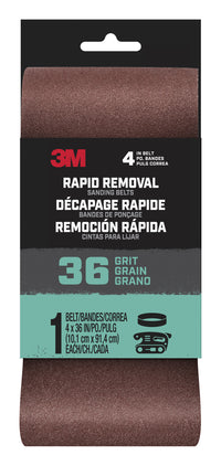 3m Belt4x361pk36 4 X 36 Rapid Removal 36 Grit Power Sanding Belt