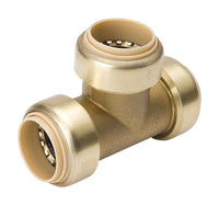 BK Products  ProLine  1/2  Push   x 1/2  Dia. Push  Brass  Tee