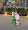 32" Rudolph 2pc Set 2d Pre-Lit Yard Art  Bumble Tree