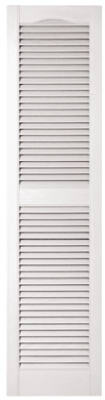 15 x 60-In. White Louvered Shutters, Pair