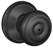 Schlage F40Vgeo622 Matte Black Georgian Knob Bed & Bath Lock