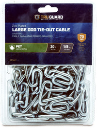 Dog Tie-Out Chain, Swivel Snaps, Large, 15-Ft.