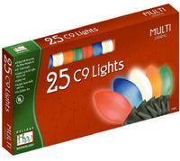 Christmas Lights Set, Multi-Color C9 Ceramic,  25-Ct.