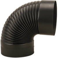 Imperial Manufacturing Group BM0023 6" Black Matte 90° Corrugated Stovepipe Elbow