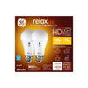 GE Relax HD A19 E26 (Medium) LED Bulb Soft White 100 Watt Equivalence 2 pk