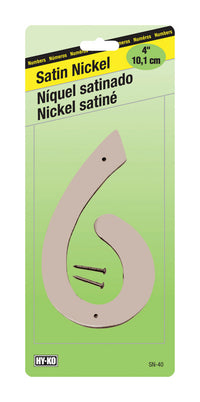 Hy-Ko 4 in. Gray Nickel Number 6 Nail-On 1 pc. (Pack of 10)