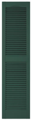 15 x 60-In. Forest Green Louvered Shutters, Pair