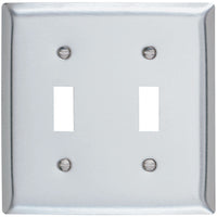 Pass & Seymour  Silver  2 gang Stainless Steel  Toggle  Wall Plate  1 pk