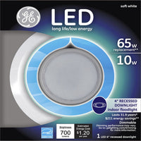 GE Matte Soft White 4 in. W LED Recessed Downlight 10 W