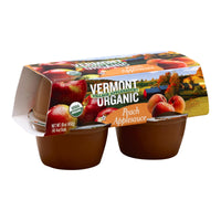 Vermont Village Organic Applesauce - Peach - Case of 12 - 4 oz.