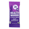 Health Warrior Chia Bar - Dark Chocolate - Case of 15 - 0.88 oz.