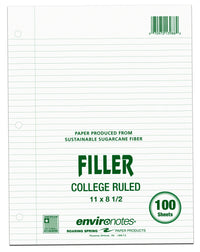 Roaring Spring Paper Company 13986 8-1/2 X 11 College Ruled Filler Paper 100 Count