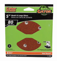 Gator 5 in. Aluminum Oxide Hook and Loop Sanding Disc 80 Grit Medium 5 pk