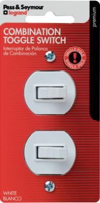 White 2-Single-Pole Combo Switch