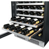 53 BOTTLE 24 BUILT-IN SINGLE ZONE STAINLESS STEEL WINE REFRIGERATOR LEFT HINGED