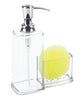 iDesign Vella Clear Plastic Soap Pump And Side Caddy