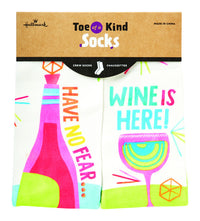 Hallmark Never Fear, Wine is Here Crew Socks Polyester 1 pk (Pack of 2)