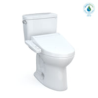 TOTO® Drake® WASHLET®+ Two-Piece Elongated 1.28 GPF Universal Height TORNADO FLUSH® Toilet with C2 Bidet Seat, 10 Inch Rough-In, Cotton White - MW7763074CEFG.10#01