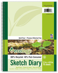 Pacon 4798 11 X 8-1/2 Ecology Sketch Diary 70 Sheets