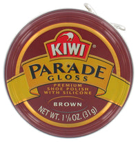 Kiwi 10313 1-1/8 Oz Brown Gloss Premium Shoe Polish With Silicone