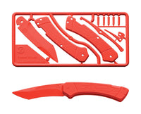 Klecker Knives Red Plastic 3.2 in. Blade Rounded Edge Trigger Safety Training Tool Knife Kit