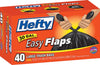 Hefty Easy Flap 30 gal Trash Bags Flap Tie 40 pk