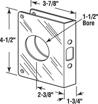 Prime-Line  4.5 in. H x 3.875 in. L Brass-Plated  Brass  Door Reinforcer