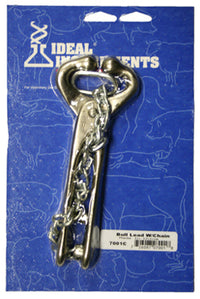 Bull Lead With Chain, Nickel-Plated, 13.5-In.