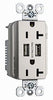 Pass & Seymour 15 amps 125 V Silver Outlet and USB Charger 5-15R 1 pk