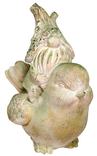 Alpine Corporation Qfc208 19 Gnome Riding Turtle Statue