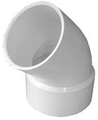 Schedule 40 PVC  Pipe Fittings, Street Elbow, 45-Degree, 3-In., Hub x Spigot