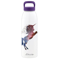 Liberty 24 oz Unicorn Multicolored BPA Free Self-Cleaning Water Bottle